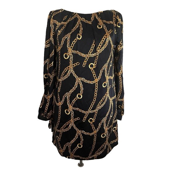 MILLY of New York Simone Chain Print Silk Tunic Dress Size 6 US $395 New - Picture 2 of 13